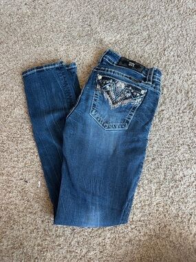 Miss Me Dark Blue Embellished Boot Cut Jeans